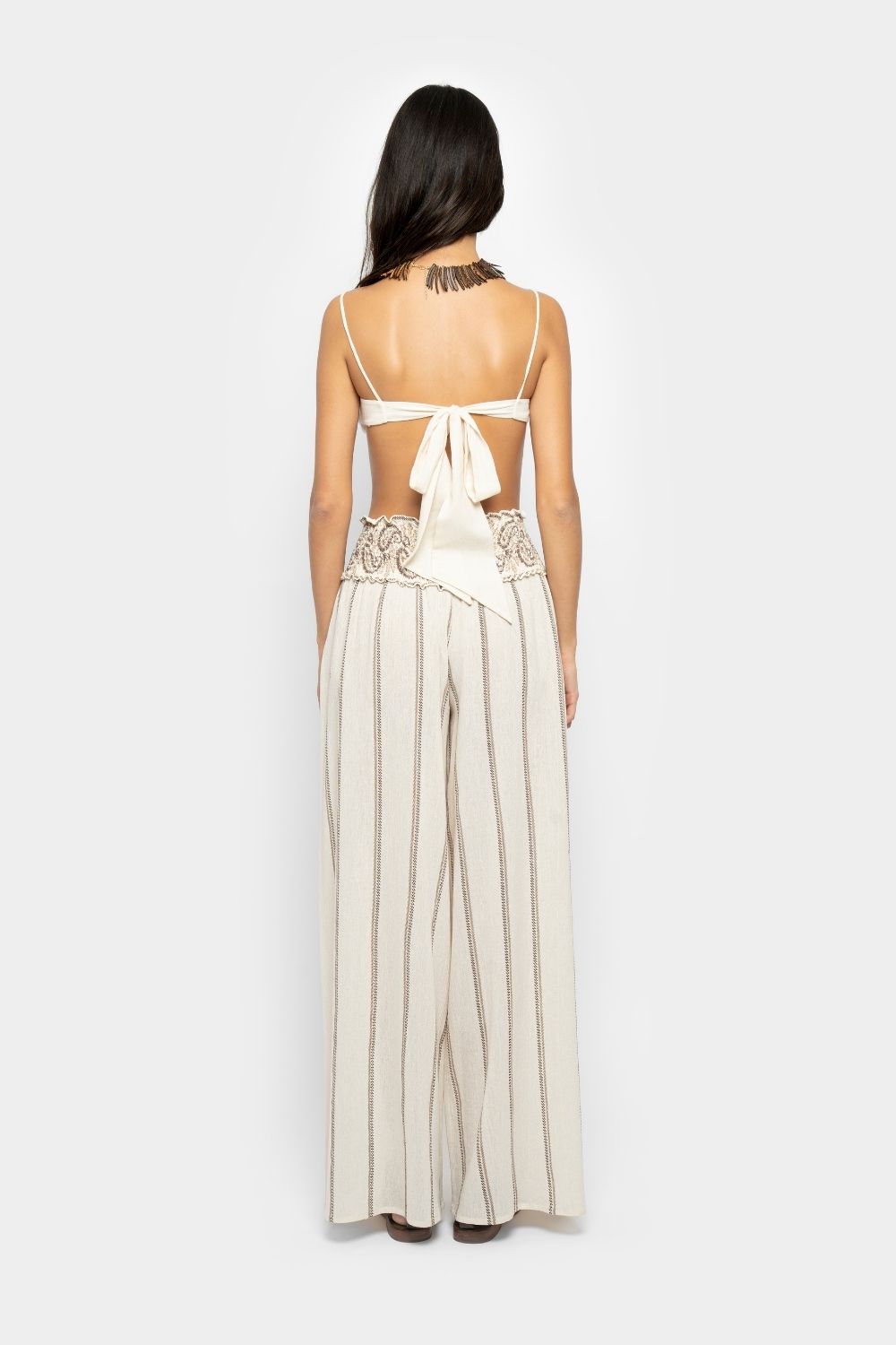 SEZANE TOP ECRU & BREEZY PANTS SET