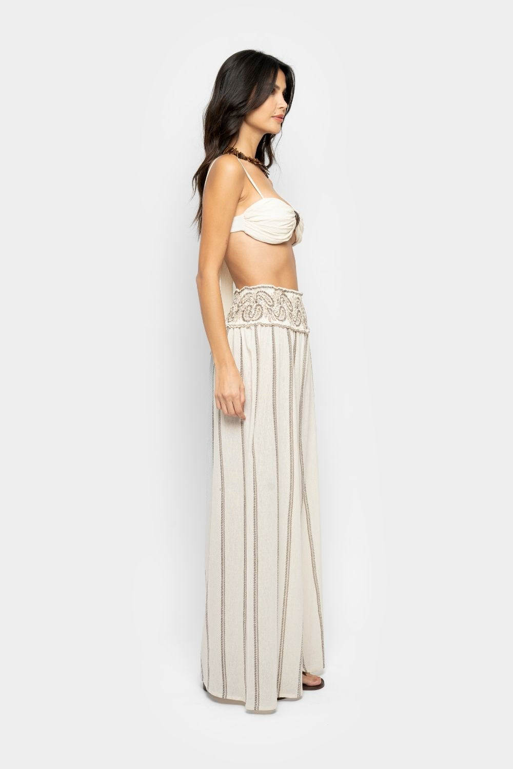 SEZANE TOP ECRU & BREEZY PANTS SET