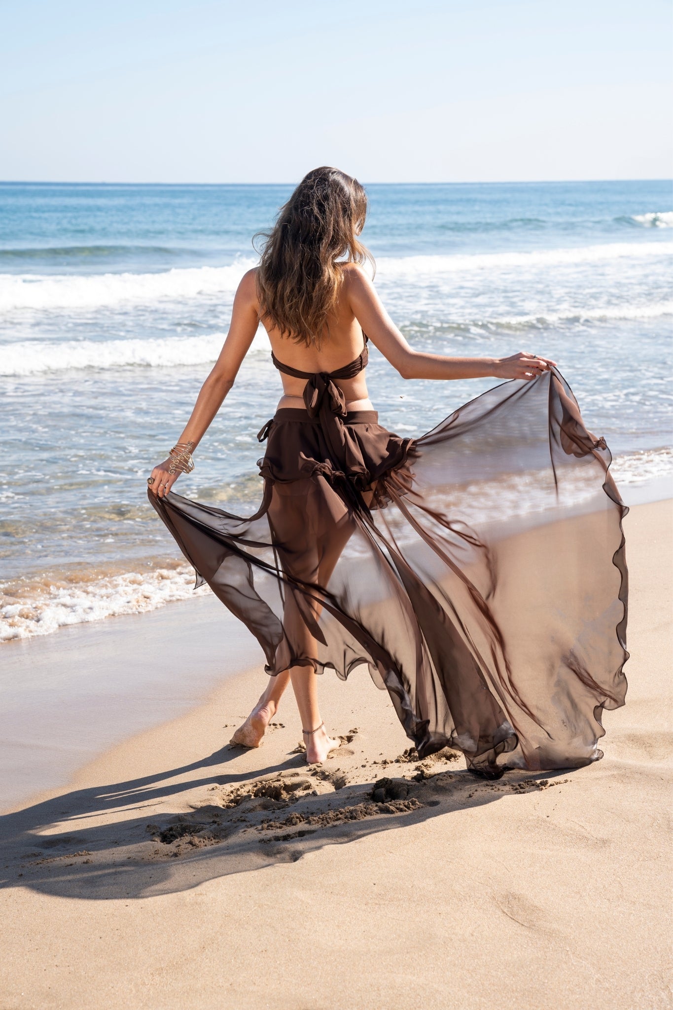 MARYLN BROWN TOP & SKIRT SET
