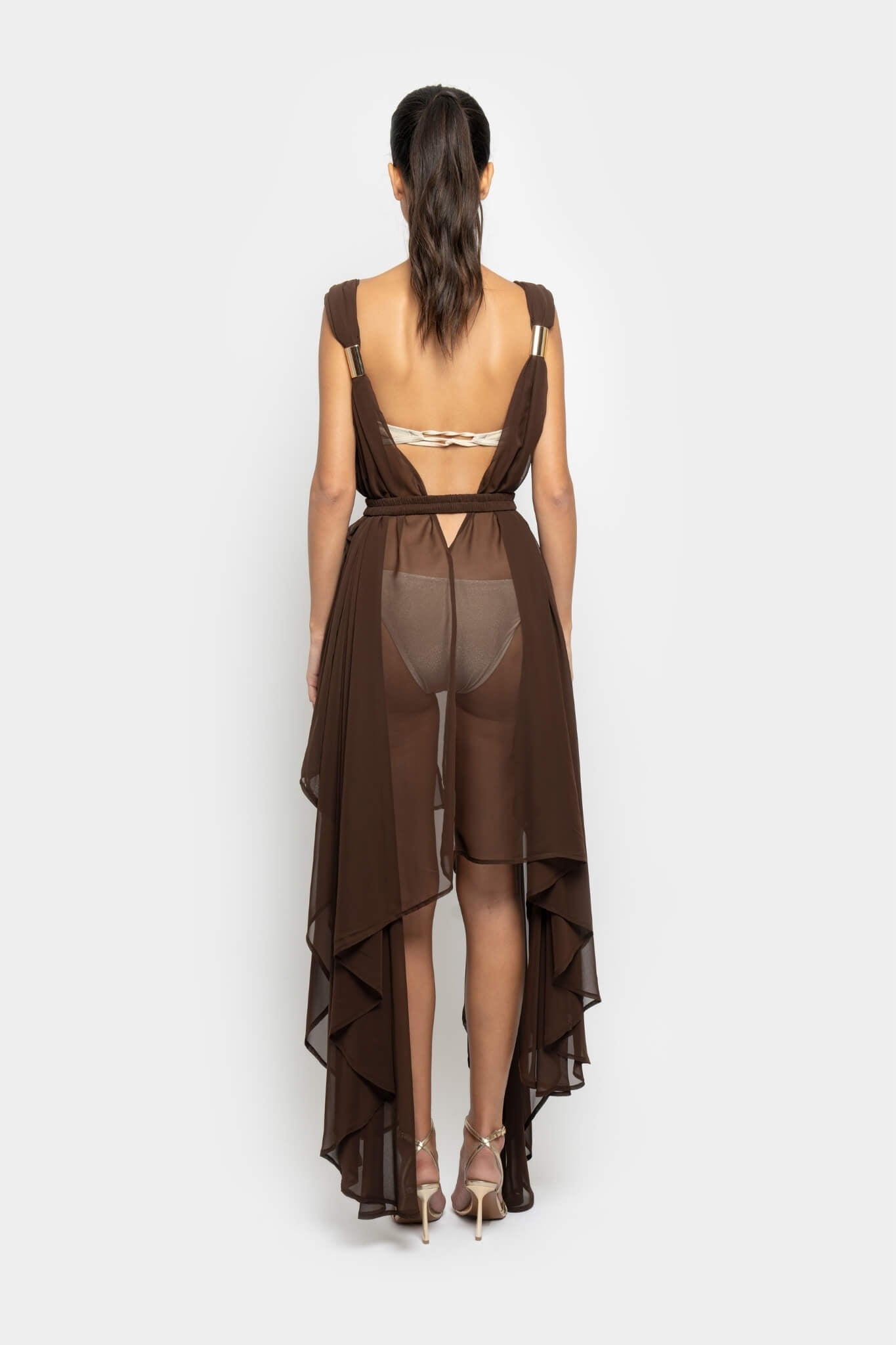 BUTTERFLY KIMONO IN BROWN