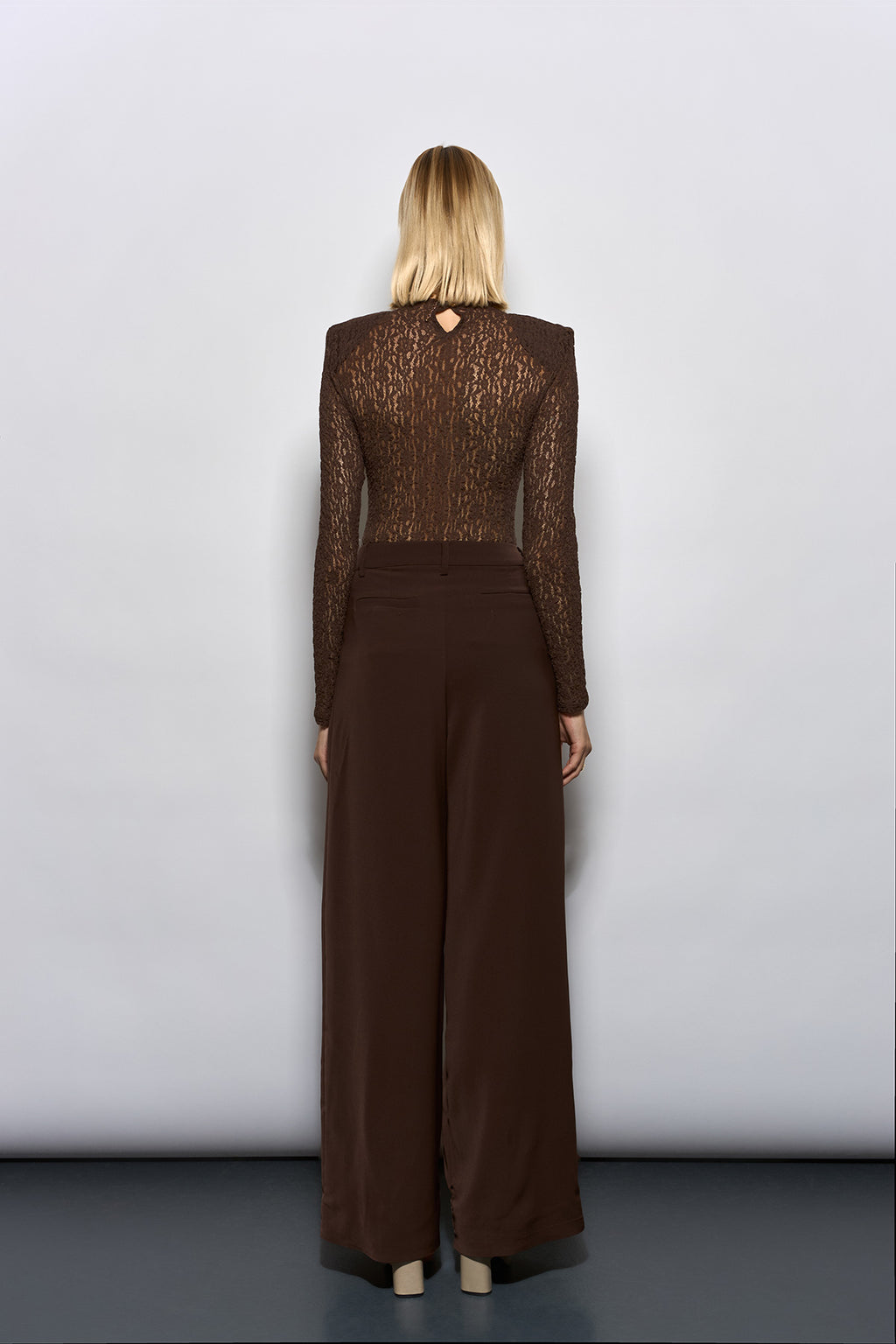 PİLE DETAYLI KAHVERENGİ PALAZZO PANTOLON