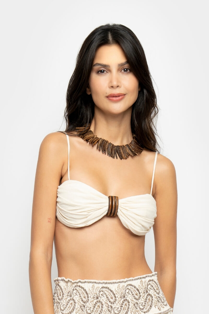 SEZANE TOP IN ECRU