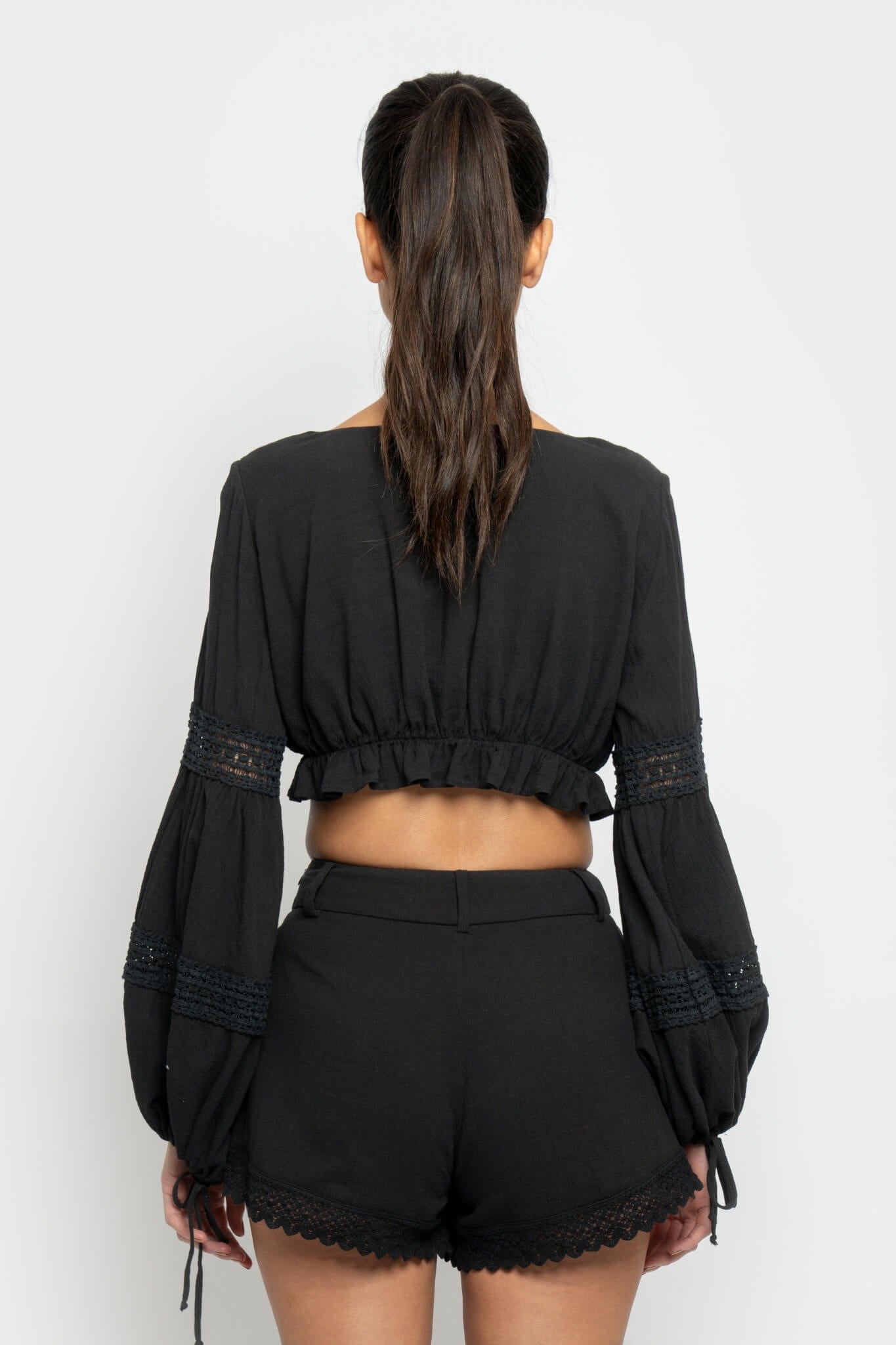 TWILLY TOP IN BLACK
